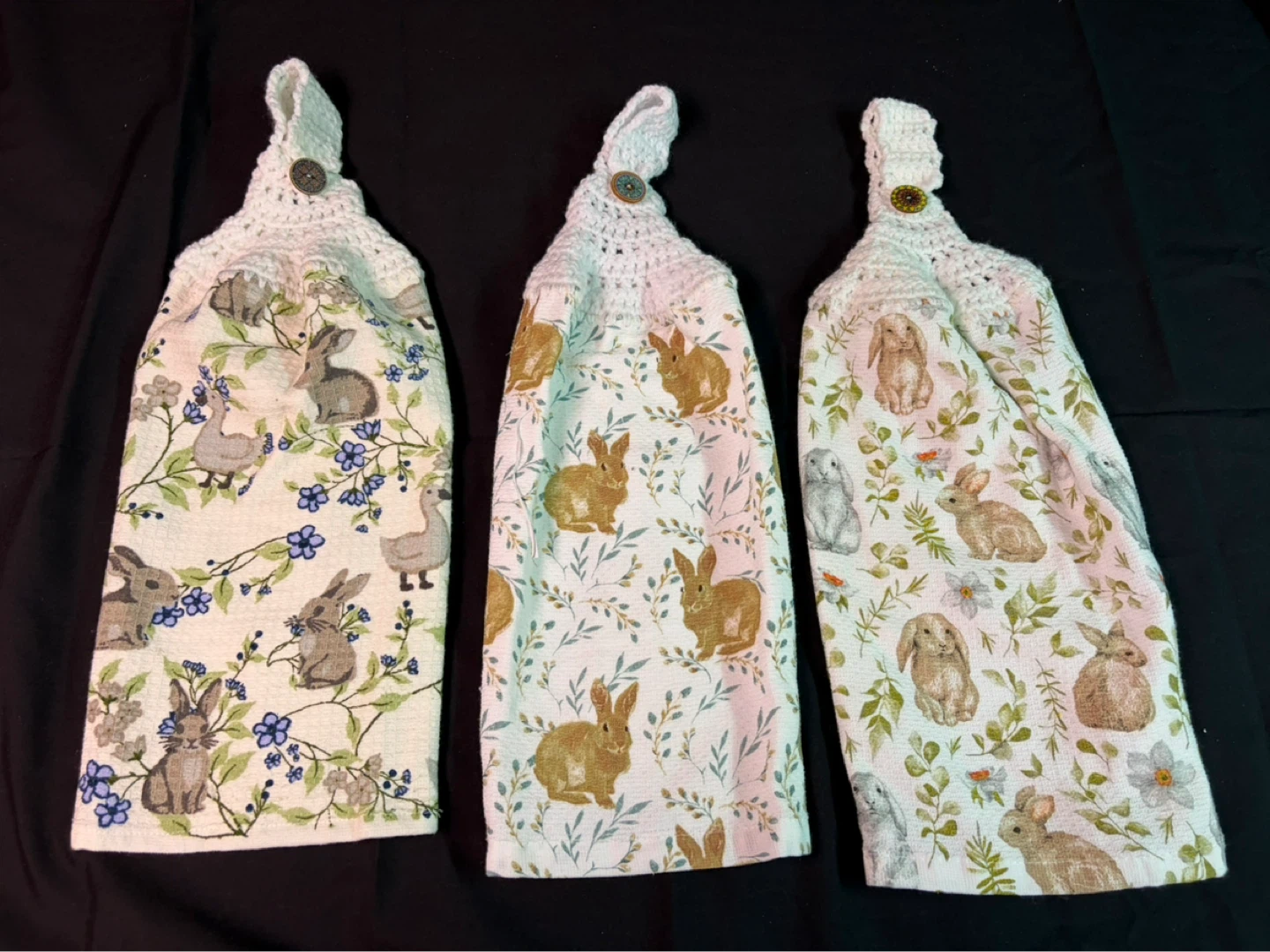 Crocheted kitchen towels