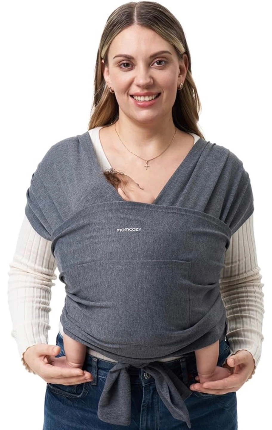 Momcozy Baby Wrap Carrier Sling Deep Grey| Brand New - photo 4