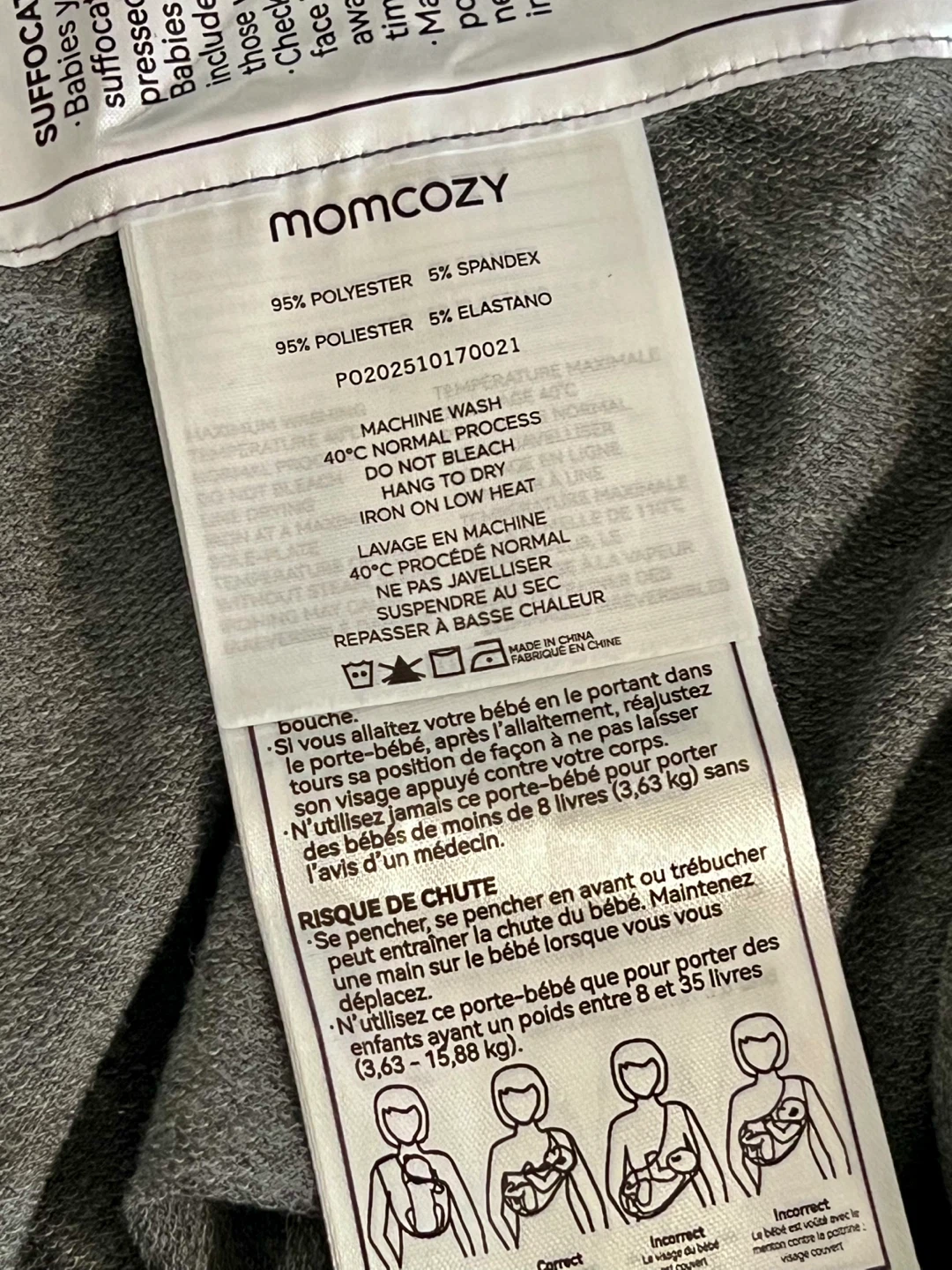 Momcozy Baby Wrap Carrier Sling Deep Grey| Brand New - photo 3