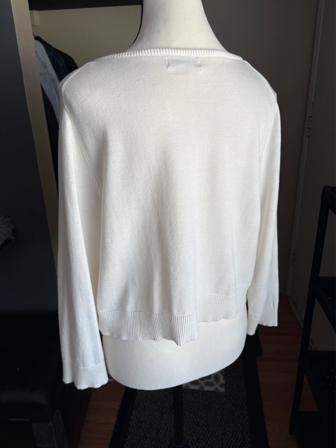 Calvin Klein Cream Cardigan with Gold-Tone Buttons - photo 5