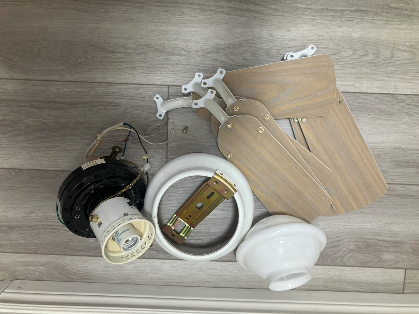 White Ceiling Fan Blades and Housing - photo 3