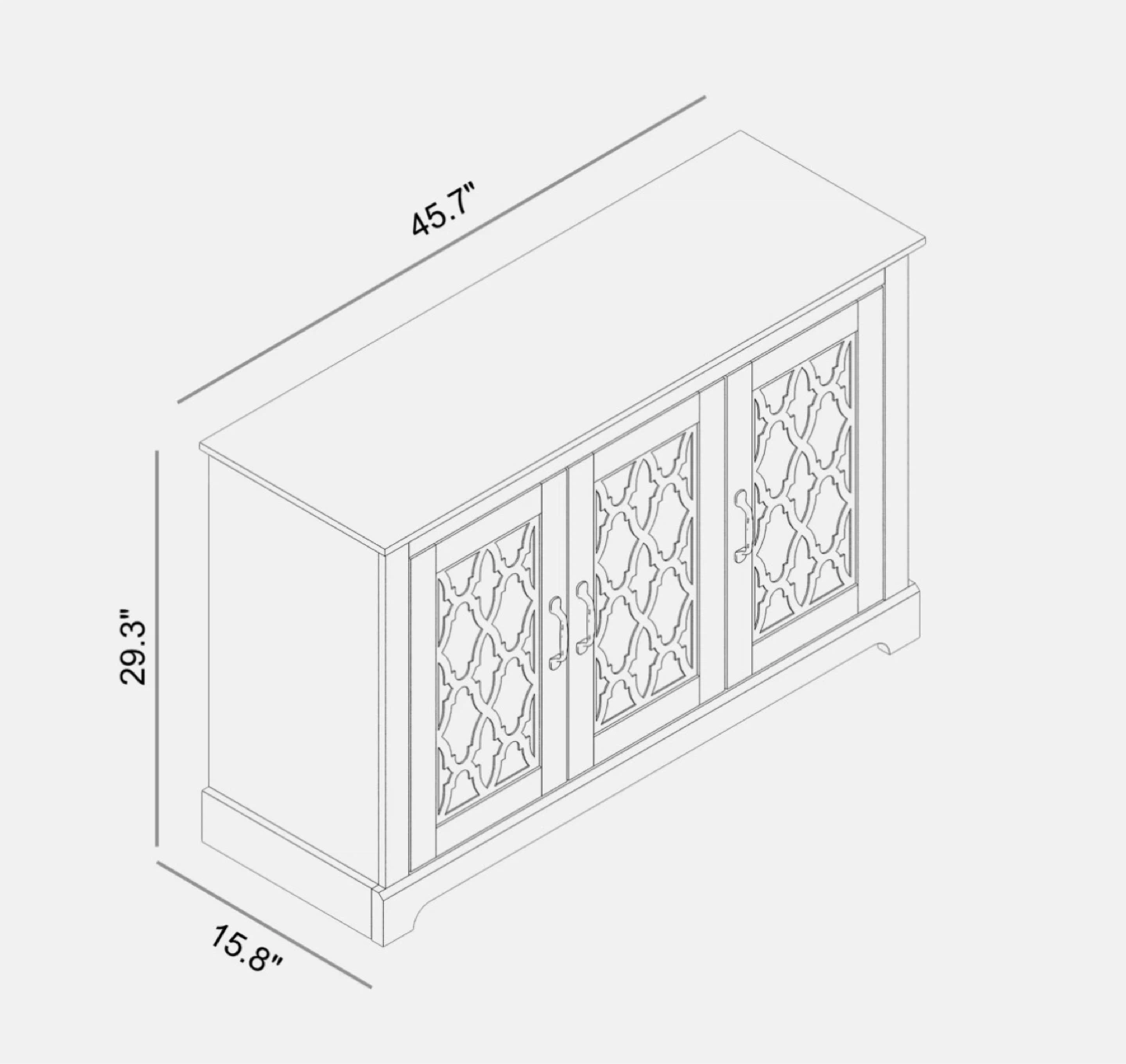 Cream Sideboard Cabinet with Decorative Doors - photo 4