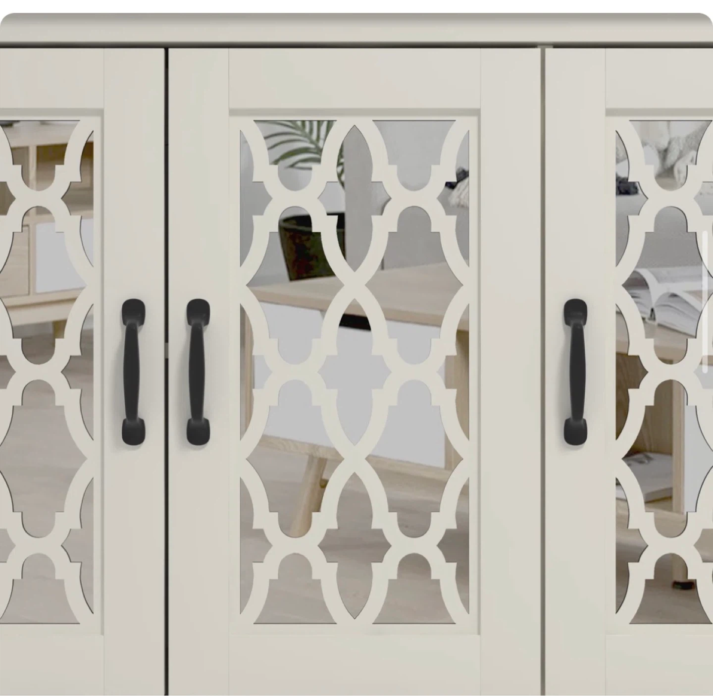 Cream Sideboard Cabinet with Decorative Doors - photo 3