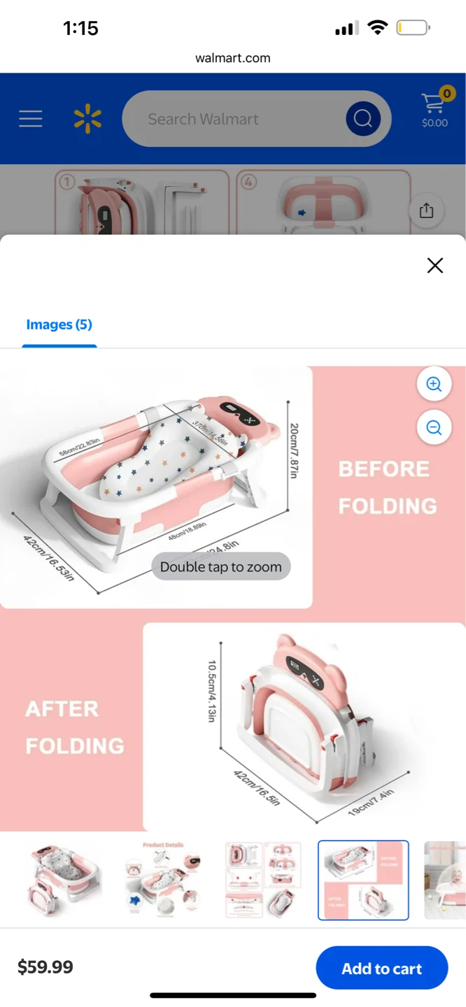 Pink Collapsible Baby Bathtub with Digital Scale - photo 2