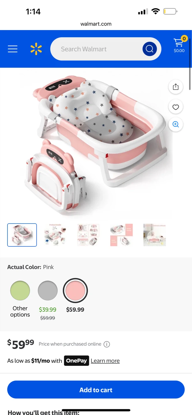 Pink Collapsible Baby Bathtub with Digital Scale - photo 4