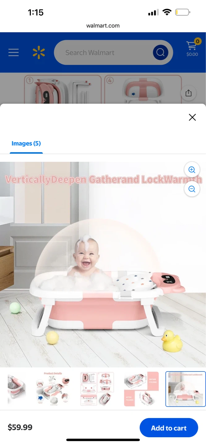 Pink Collapsible Baby Bathtub with Digital Scale - photo 3