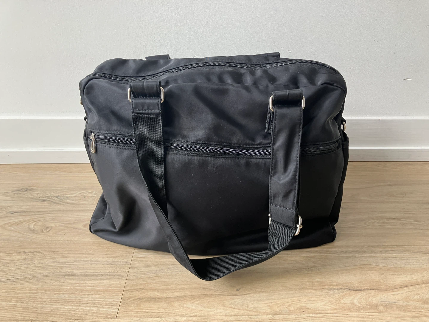 Black nylon travel tote bag - photo 2