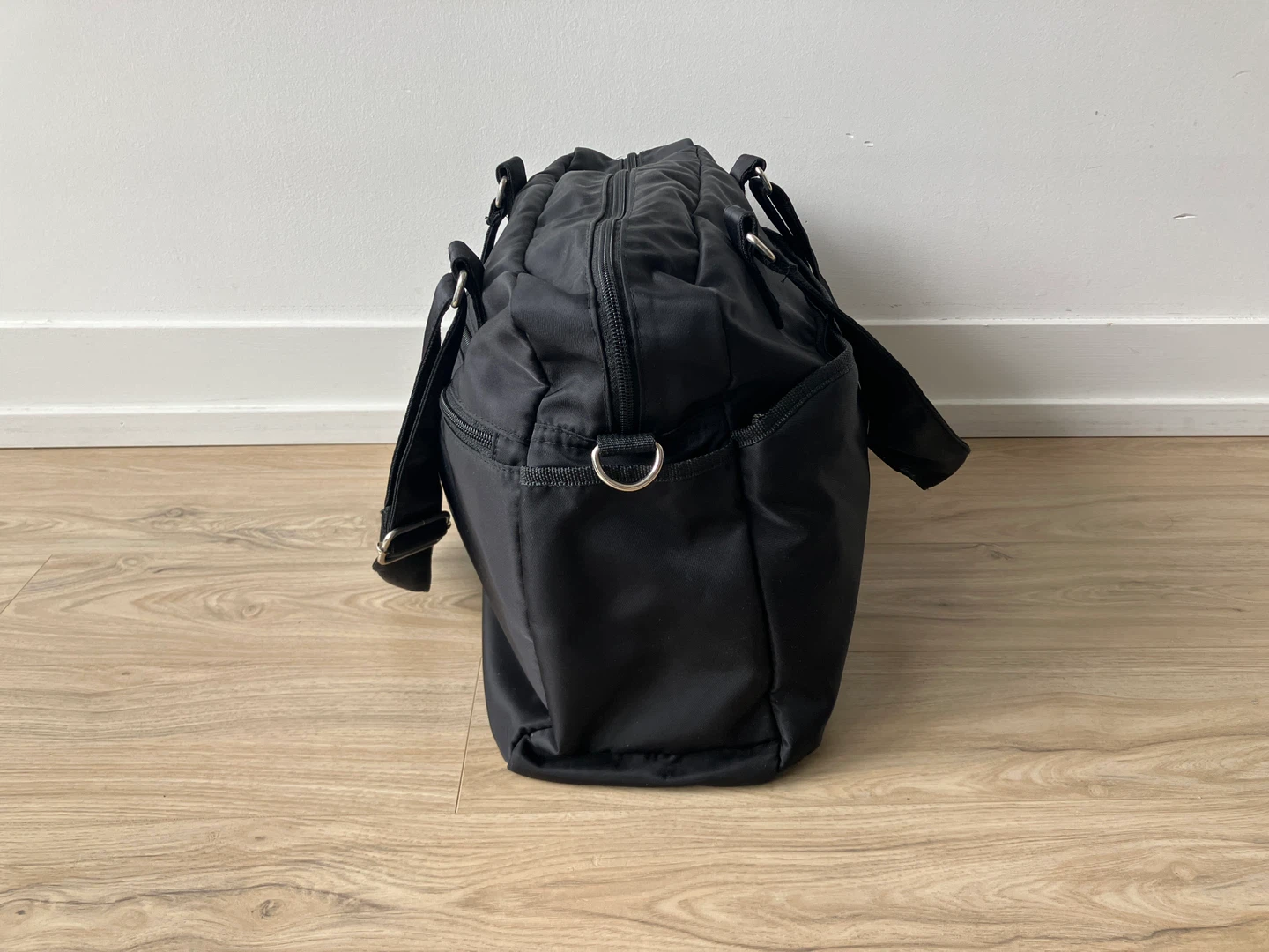 Black nylon travel tote bag - photo 4
