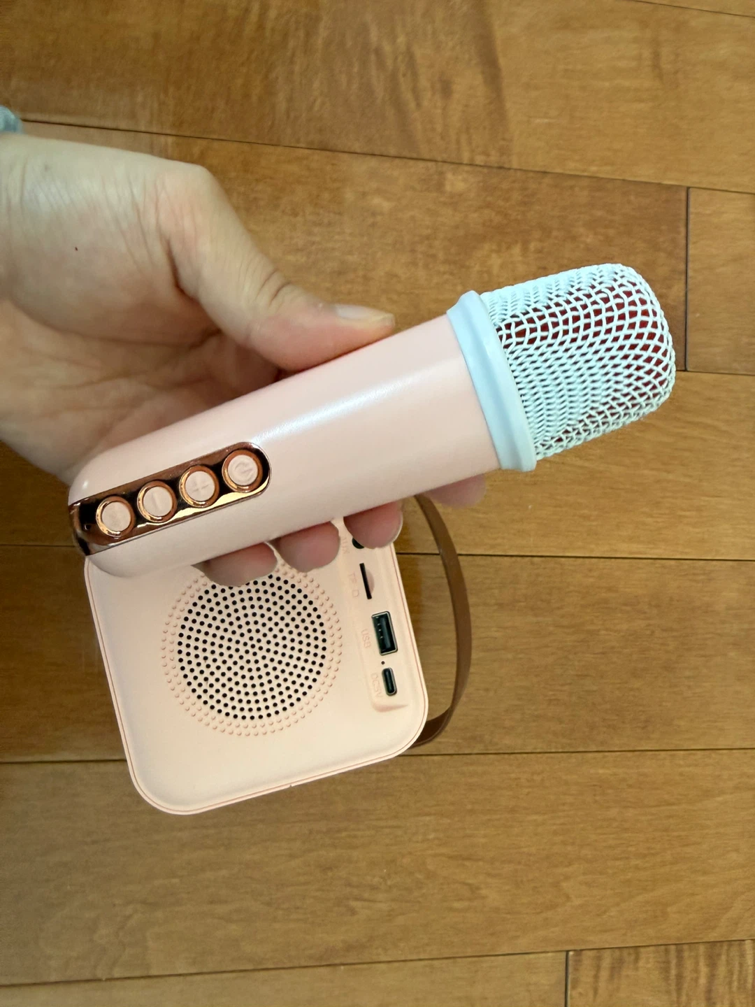 Pink Portable Karaoke Speaker with Microphone - photo 3