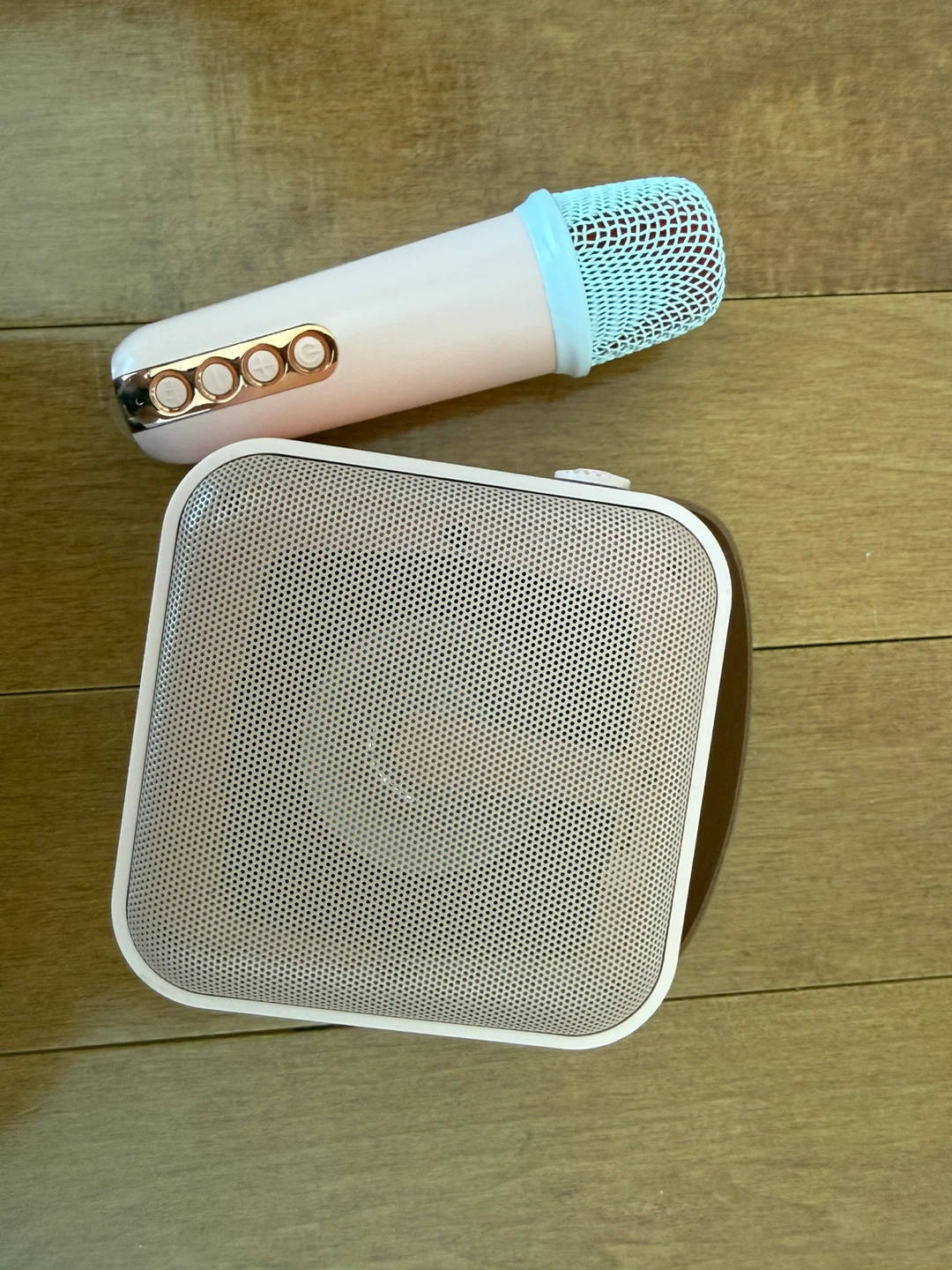 Pink Portable Karaoke Speaker with Microphone