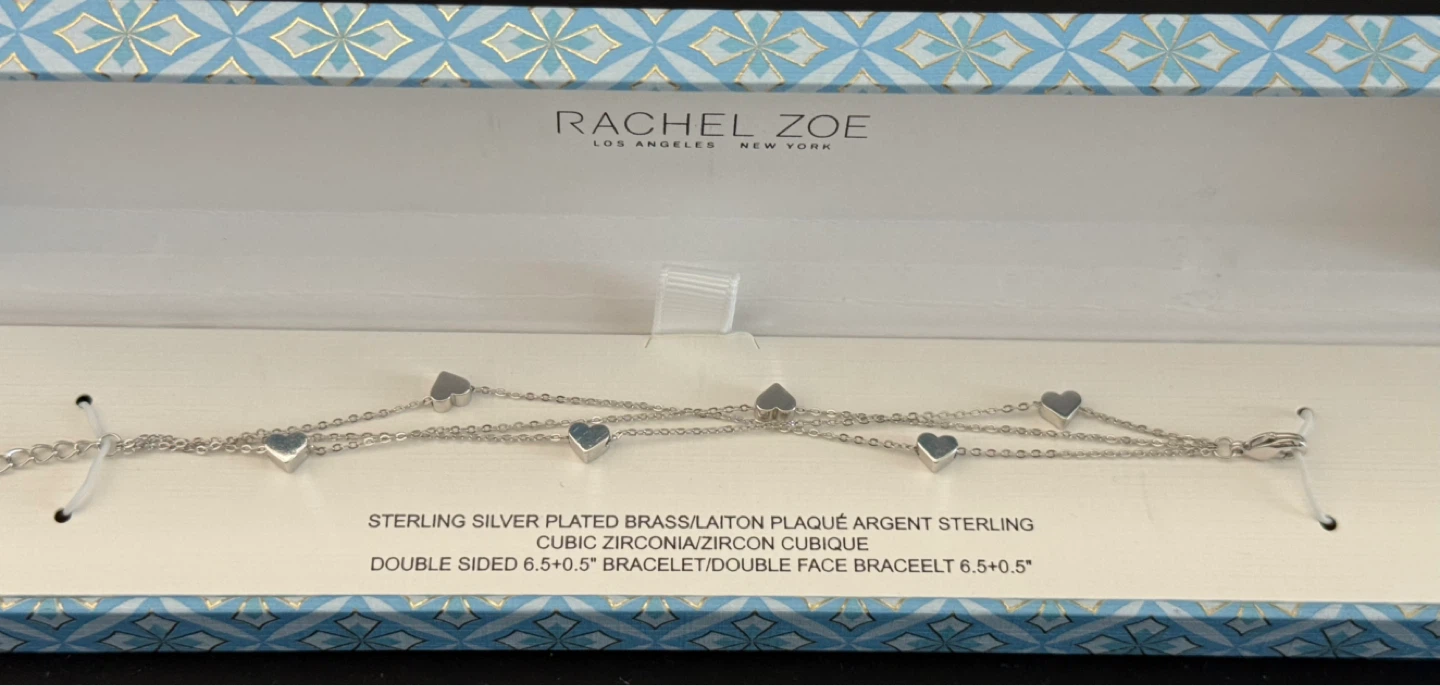 Double-Layer Heart Charm Bracelet