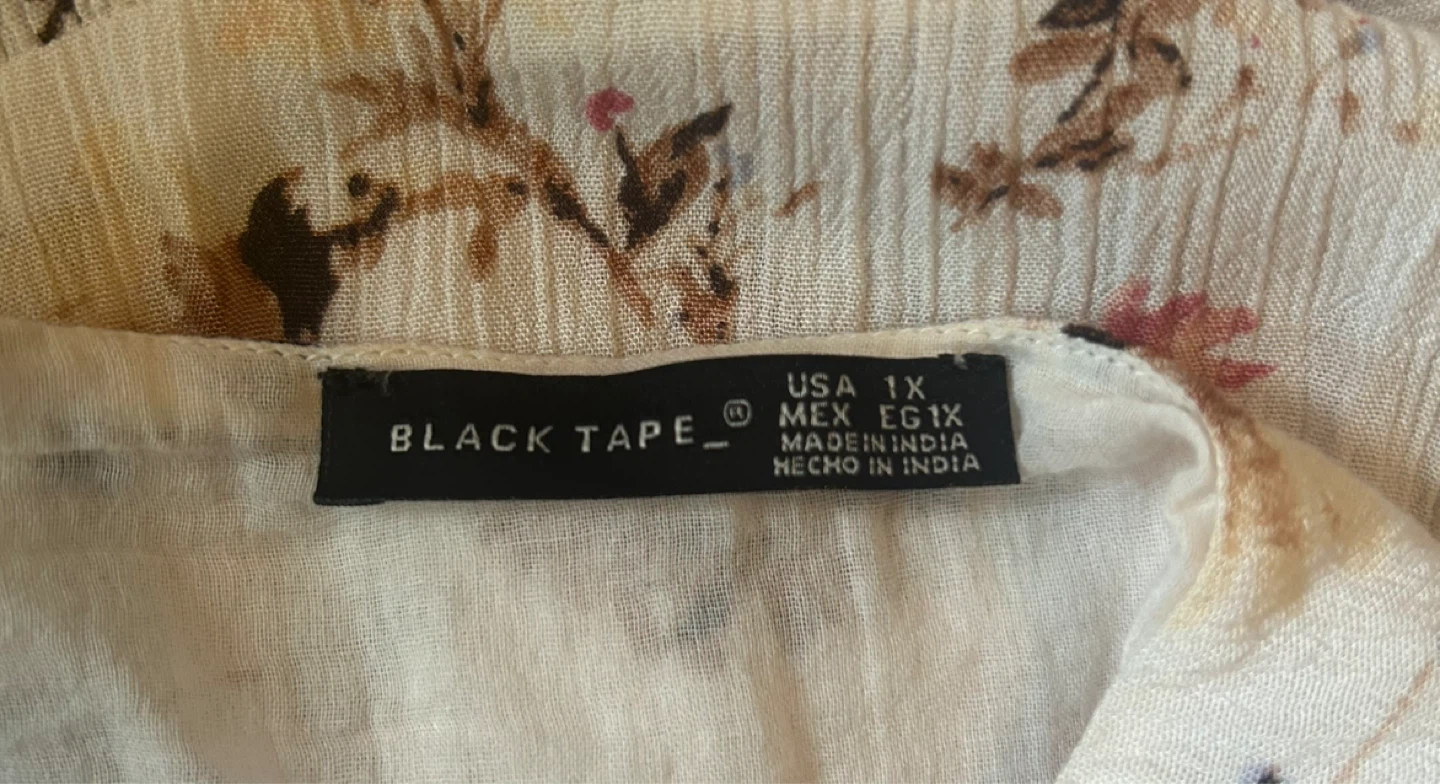 Black Tape Floral Maxi Dress - Size 1X - photo 2