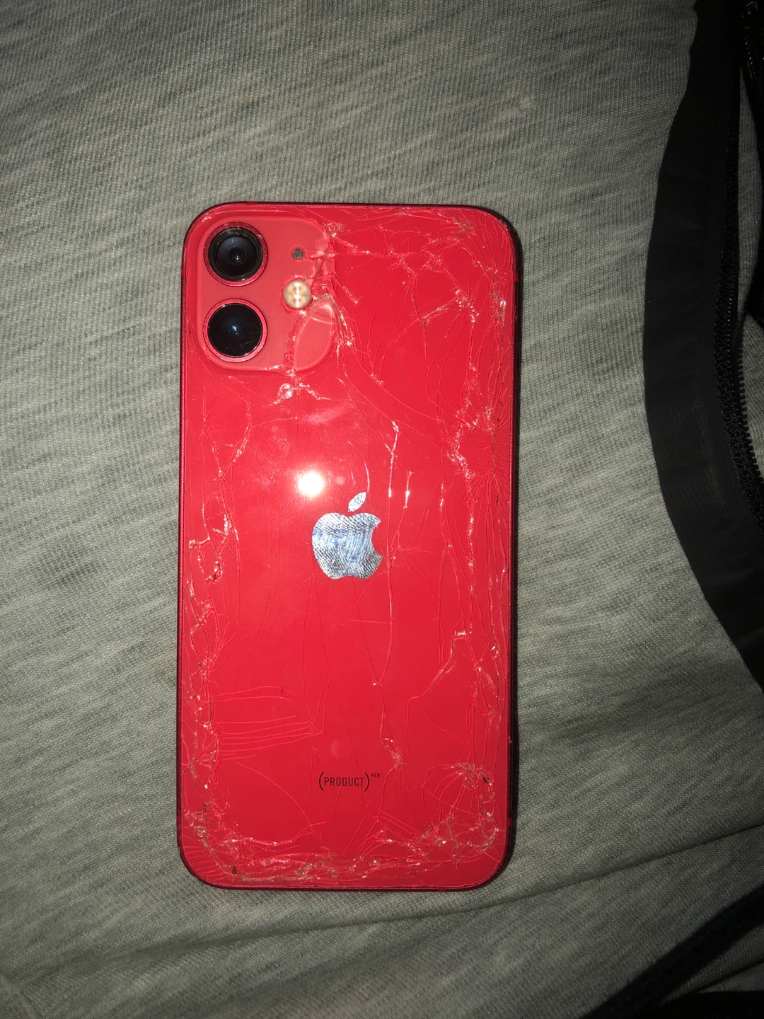 Red Apple iPhone 12 mini - Cracked Back