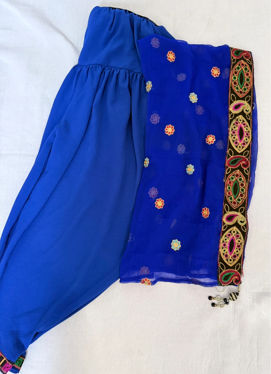 Embroidered Afghan Dress and Pants Set - photo 3