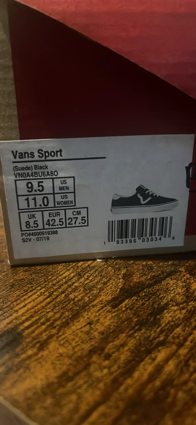 Vans Sport (Suede) Black Shoes - Men's US 9.5