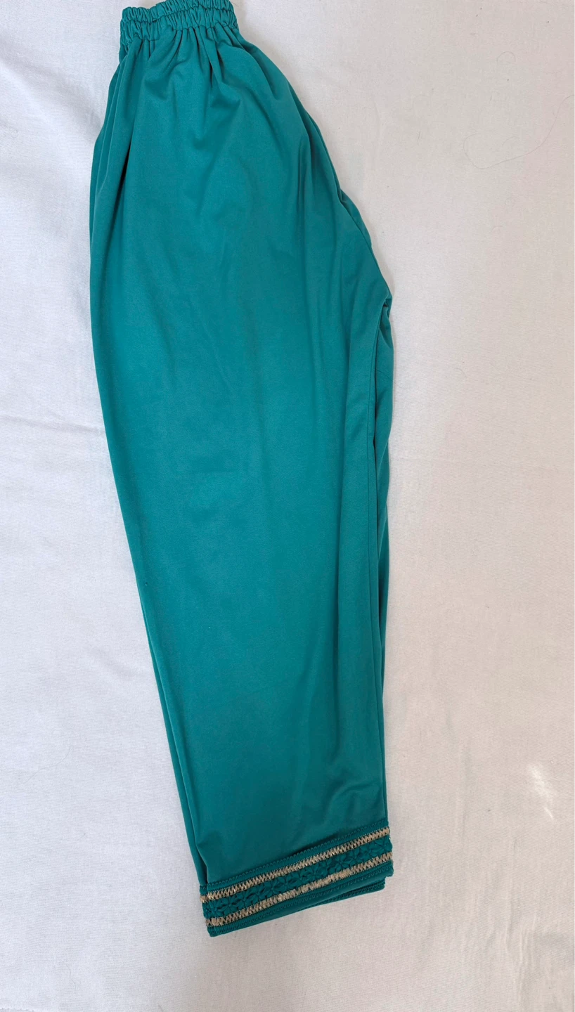 White Embroidered Dress with Teal Accents - photo 2