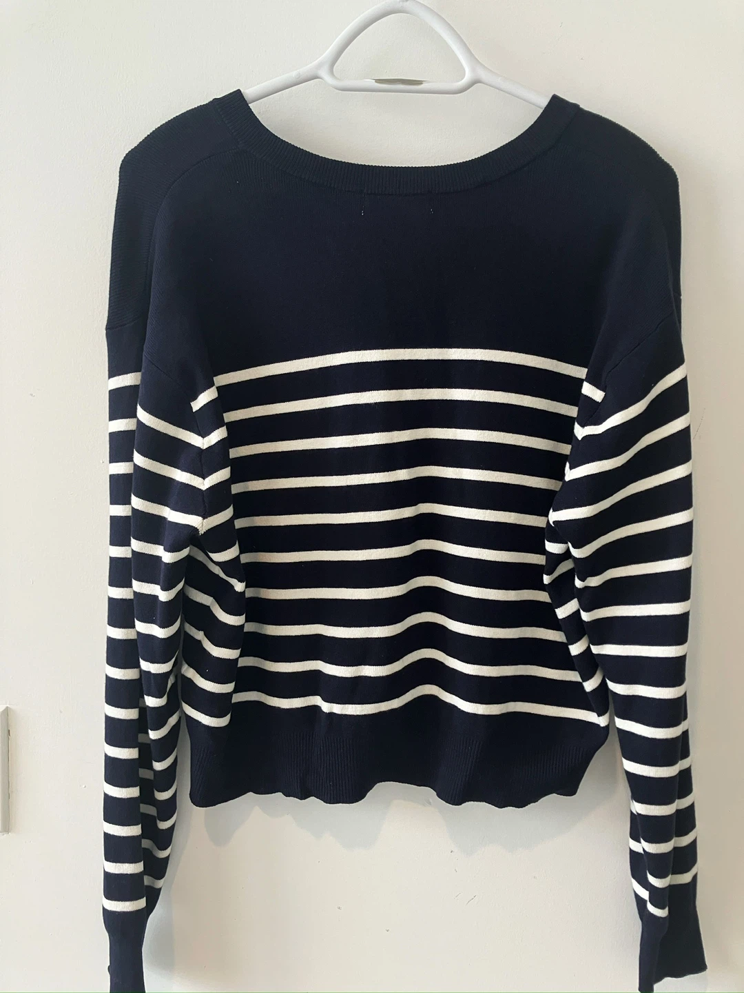 Navy Striped Button-Up Cardigan - photo 3