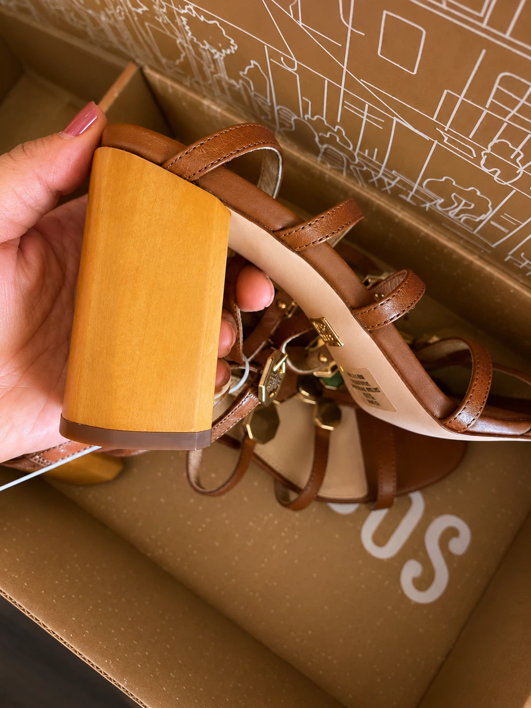 Louise et Cie Brown Strappy Embellished Block Heel Sandals - photo 2