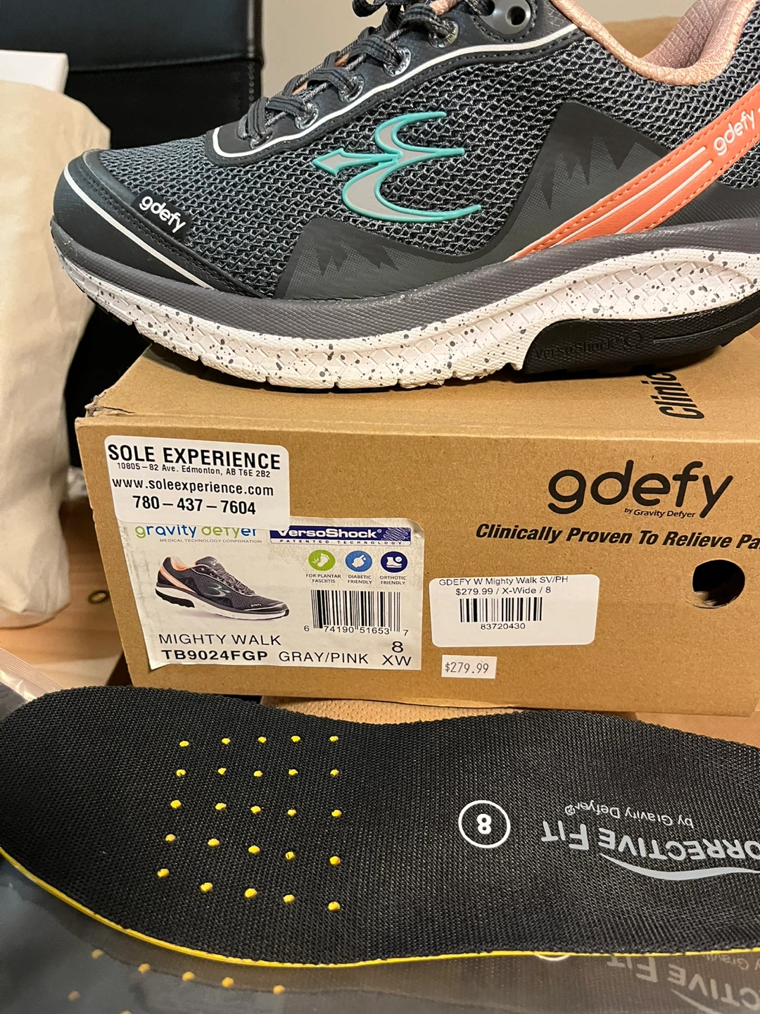 Gdefy Mighty Walk Women's Running Shoes Size 8 Gray/Pink - photo 2