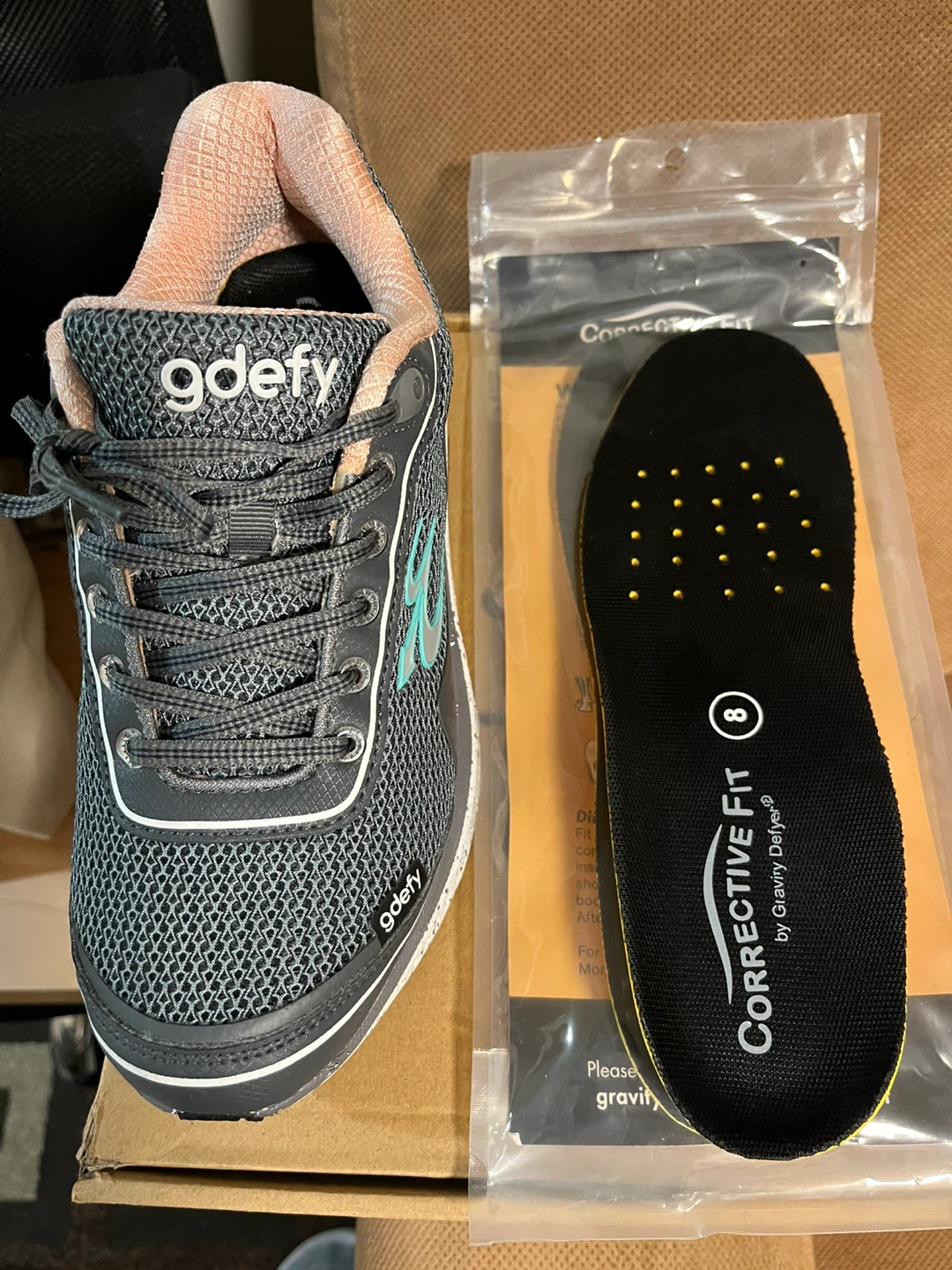 Gdefy Mighty Walk Women's Running Shoes Size 8 Gray/Pink