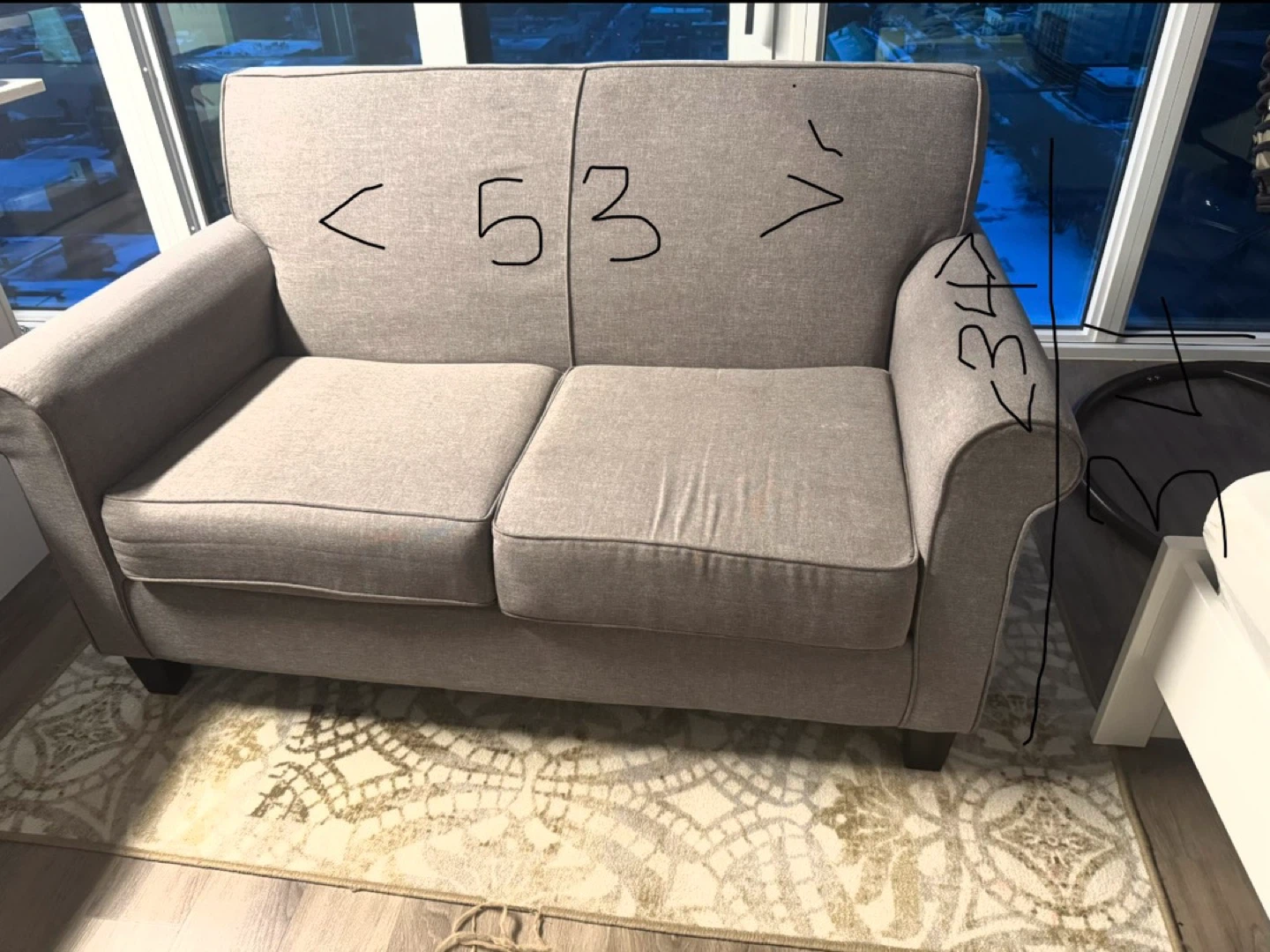 Grey Loveseat Sofa