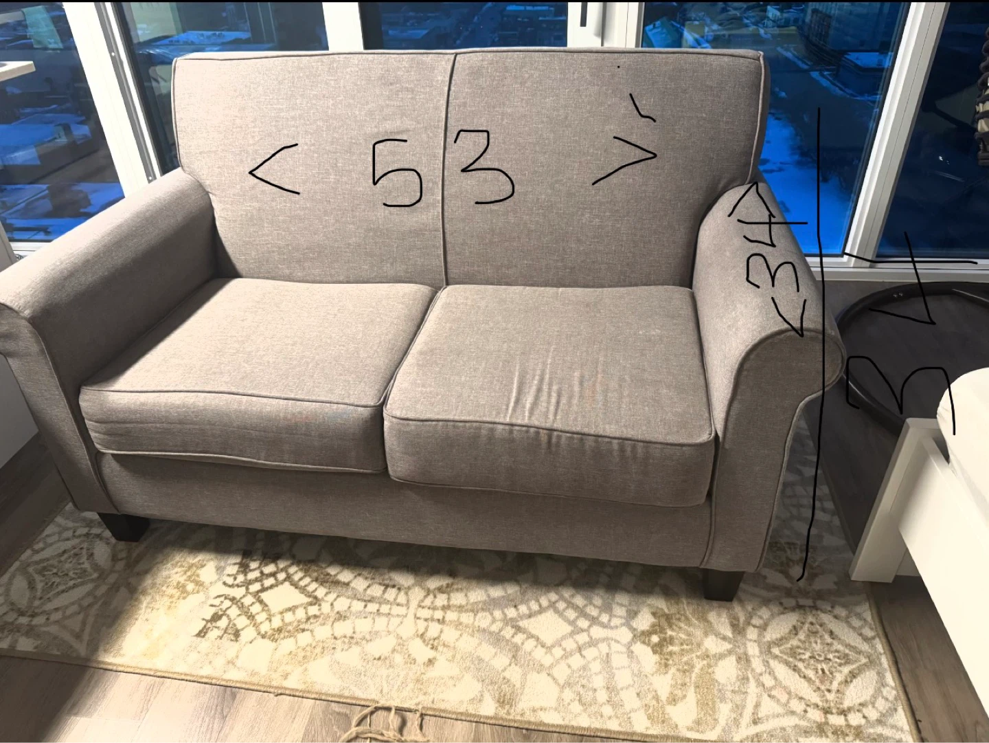 Grey Loveseat Sofa - photo 2