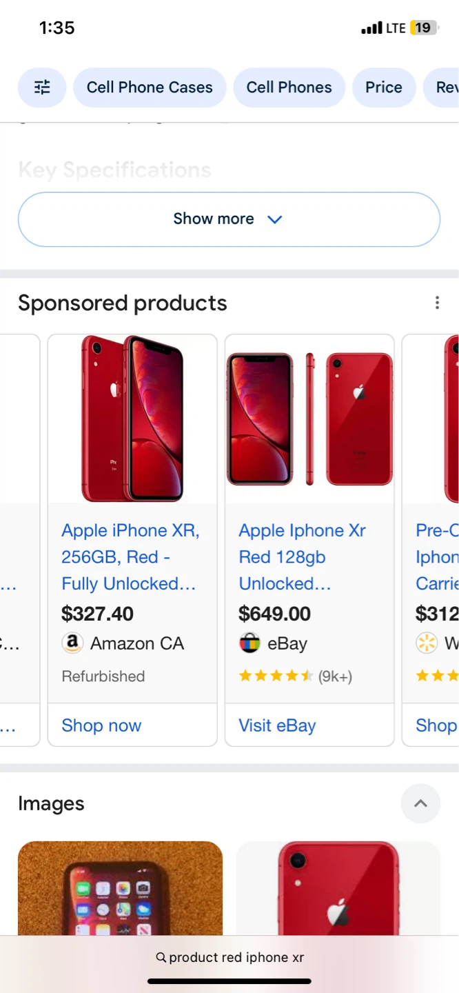 Apple iPhone XR - Red - 64GB crack on back works great