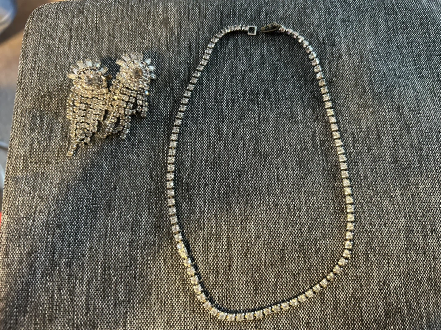 Rhinestone Necklace and Earring Set