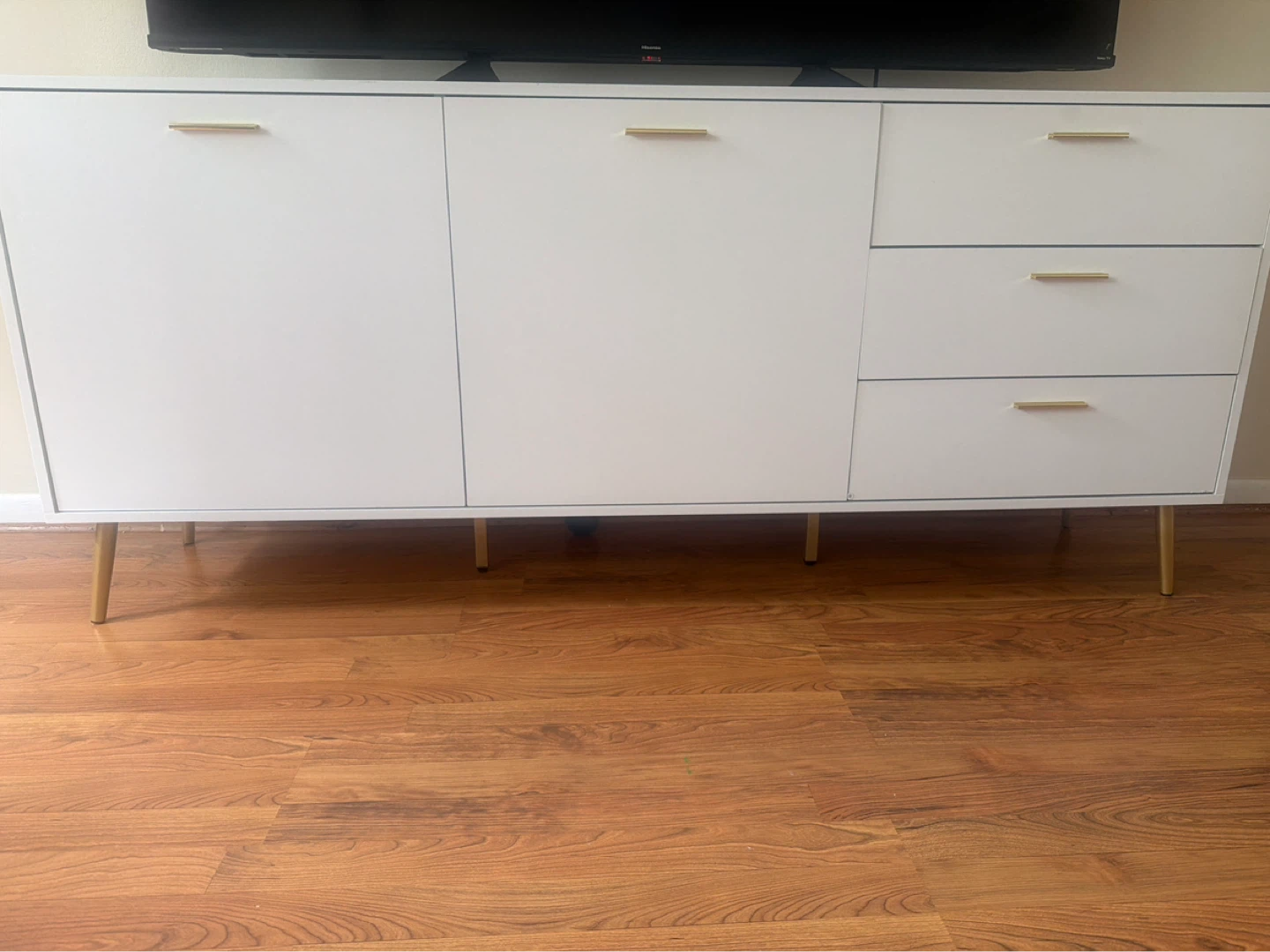 White Sideboard with Gold Legs