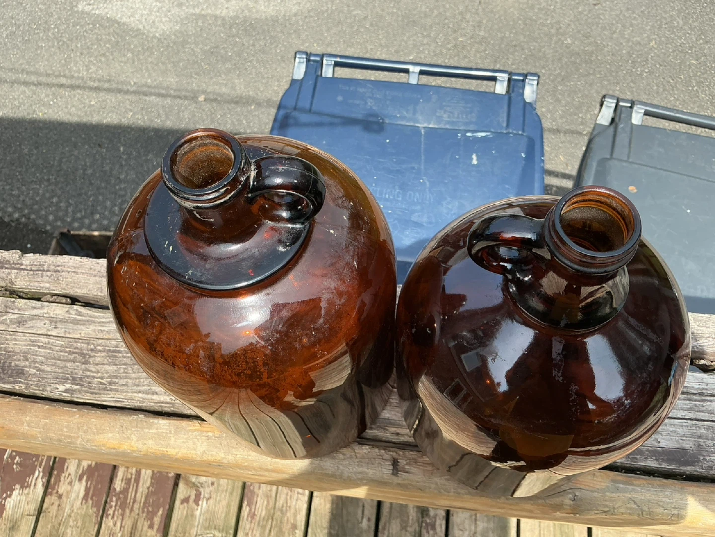 2 Vintage Amber Glass Jugs CHAMBORD RED WINE Carboys ! - photo 5