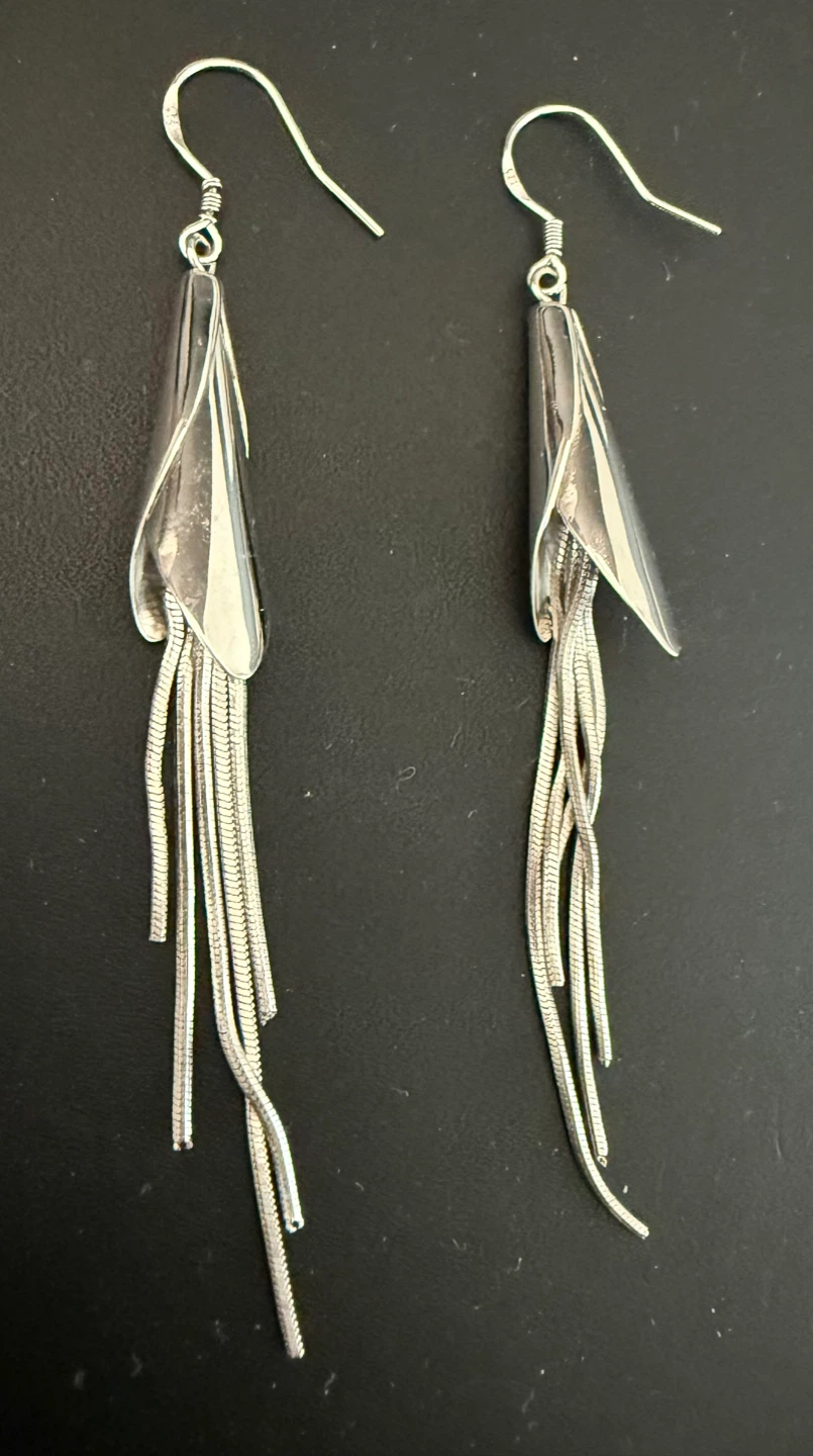 Earrings with Chain Tassels