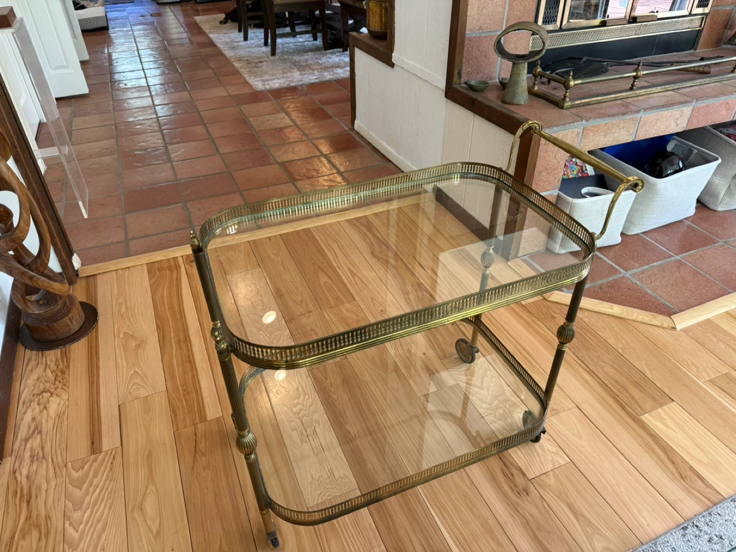 Vintage Brass & Glass Bar Cart - photo 3