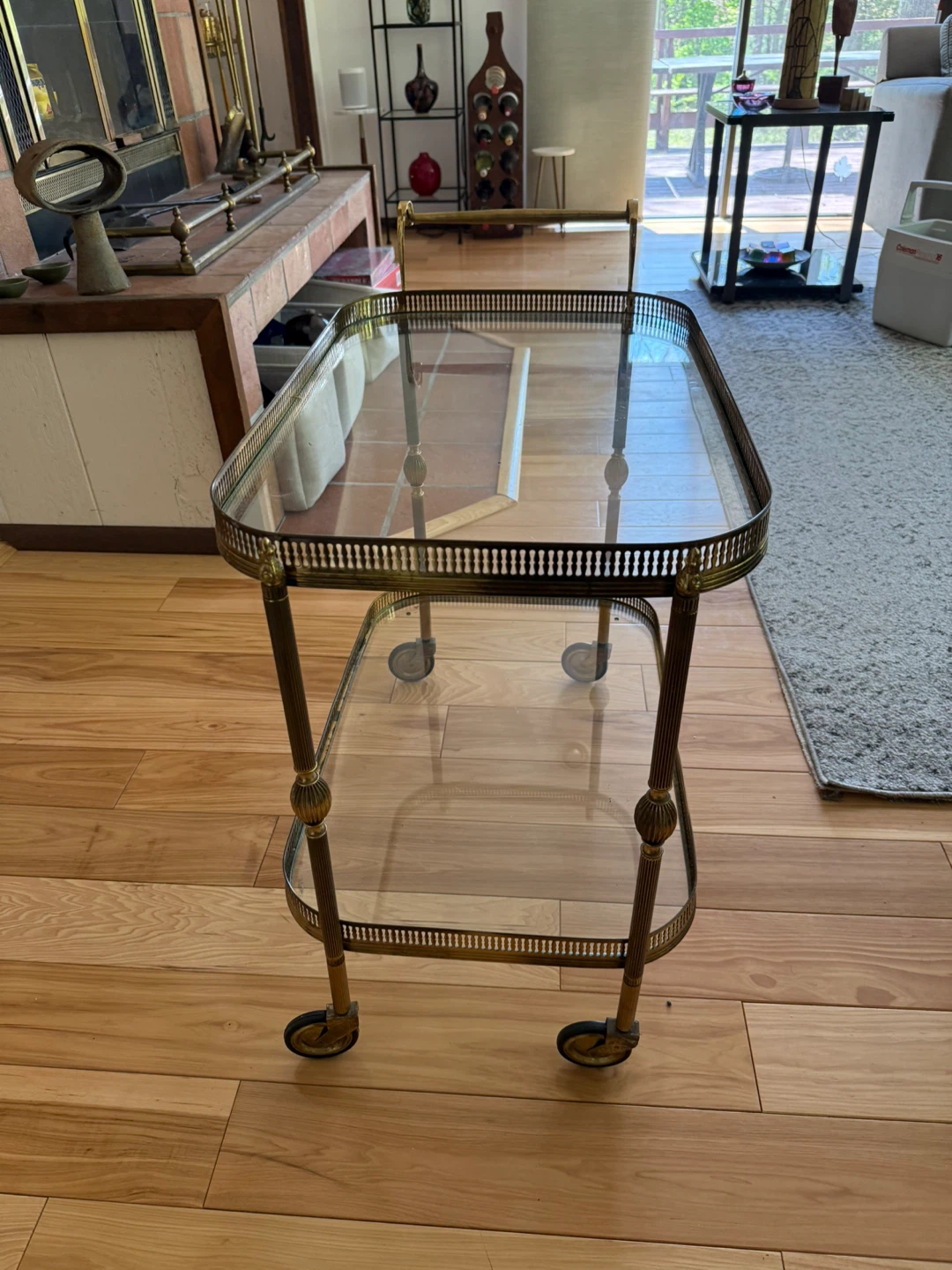 Vintage Brass & Glass Bar Cart - photo 5