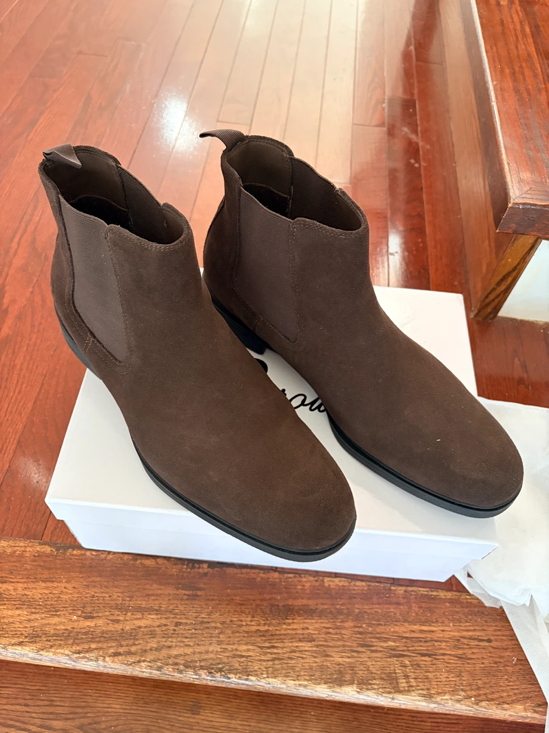 Browns Dark Brown Chocolate Suede Chelsea Boots - Size 13 - photo 2