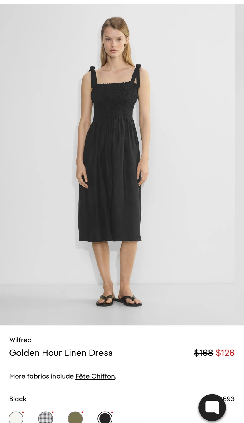 (S) Aritzia Wilfred 100% Linen Golden Hour Dress - photo 2