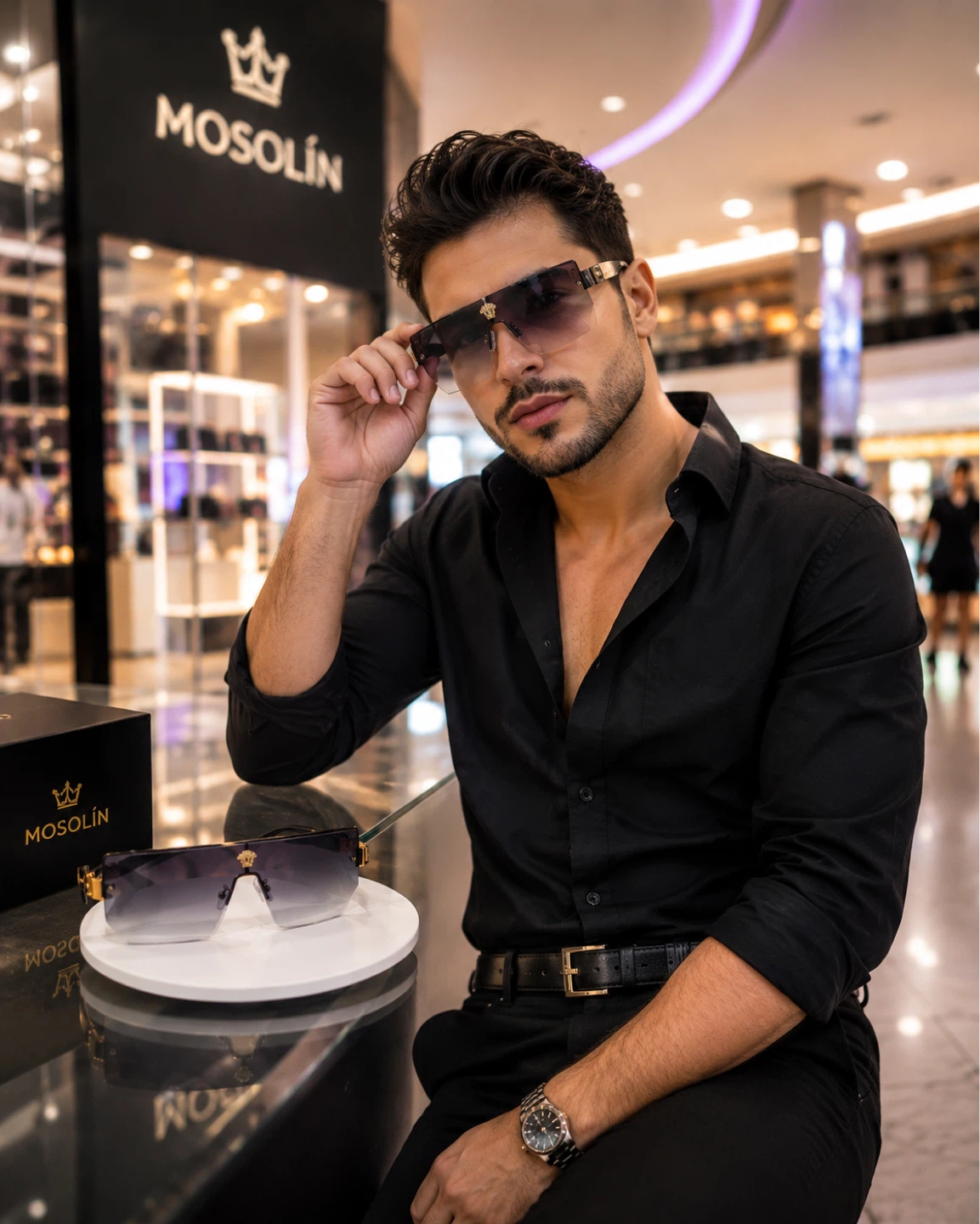 New VERSACE Oversized Shield Sunglasses with Medusa Head Detail - photo 2