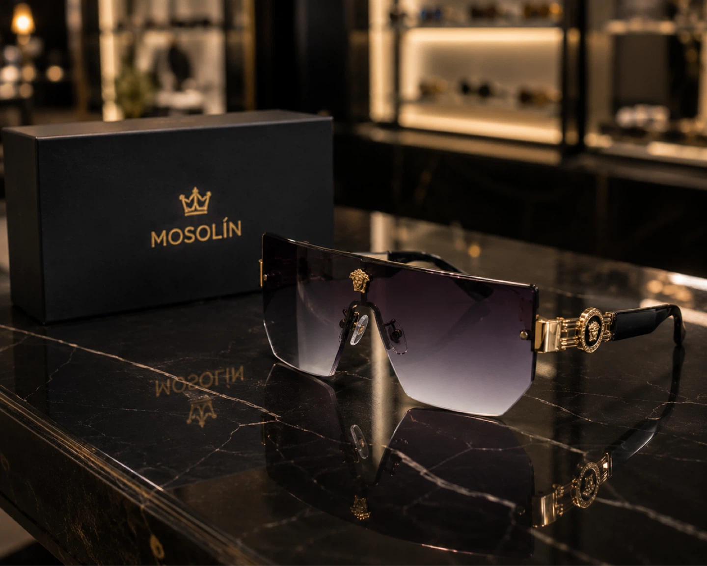 New VERSACE Oversized Shield Sunglasses with Medusa Head Detail - photo 3