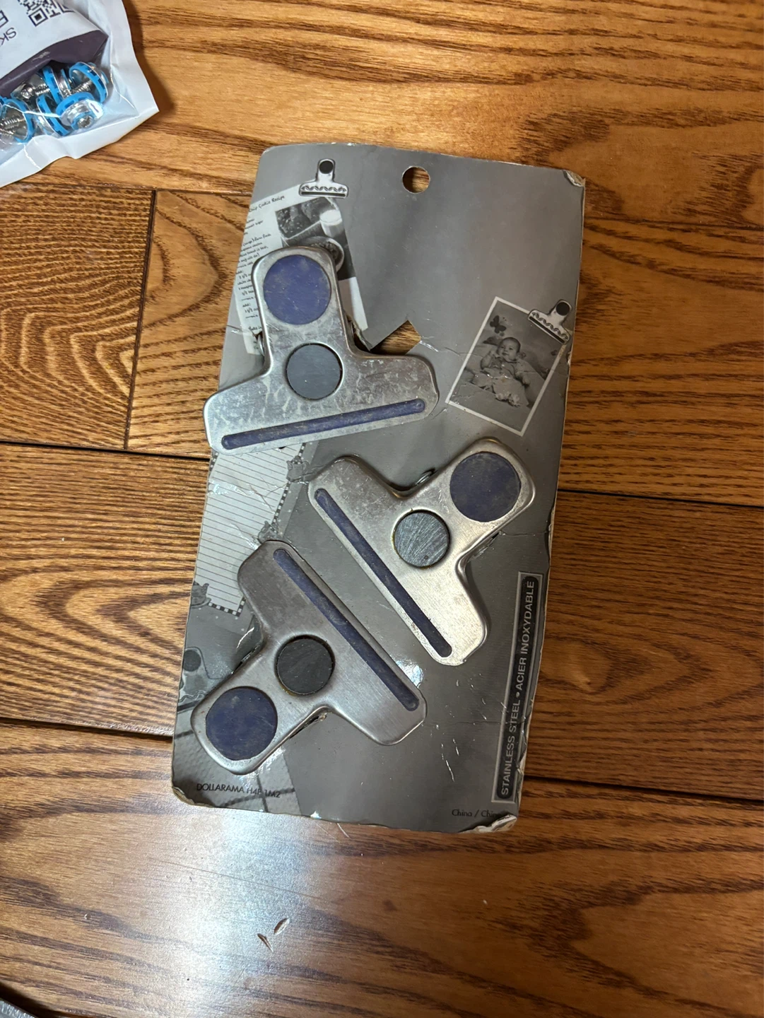 Set of 3 Stainless Steel Binder Clips