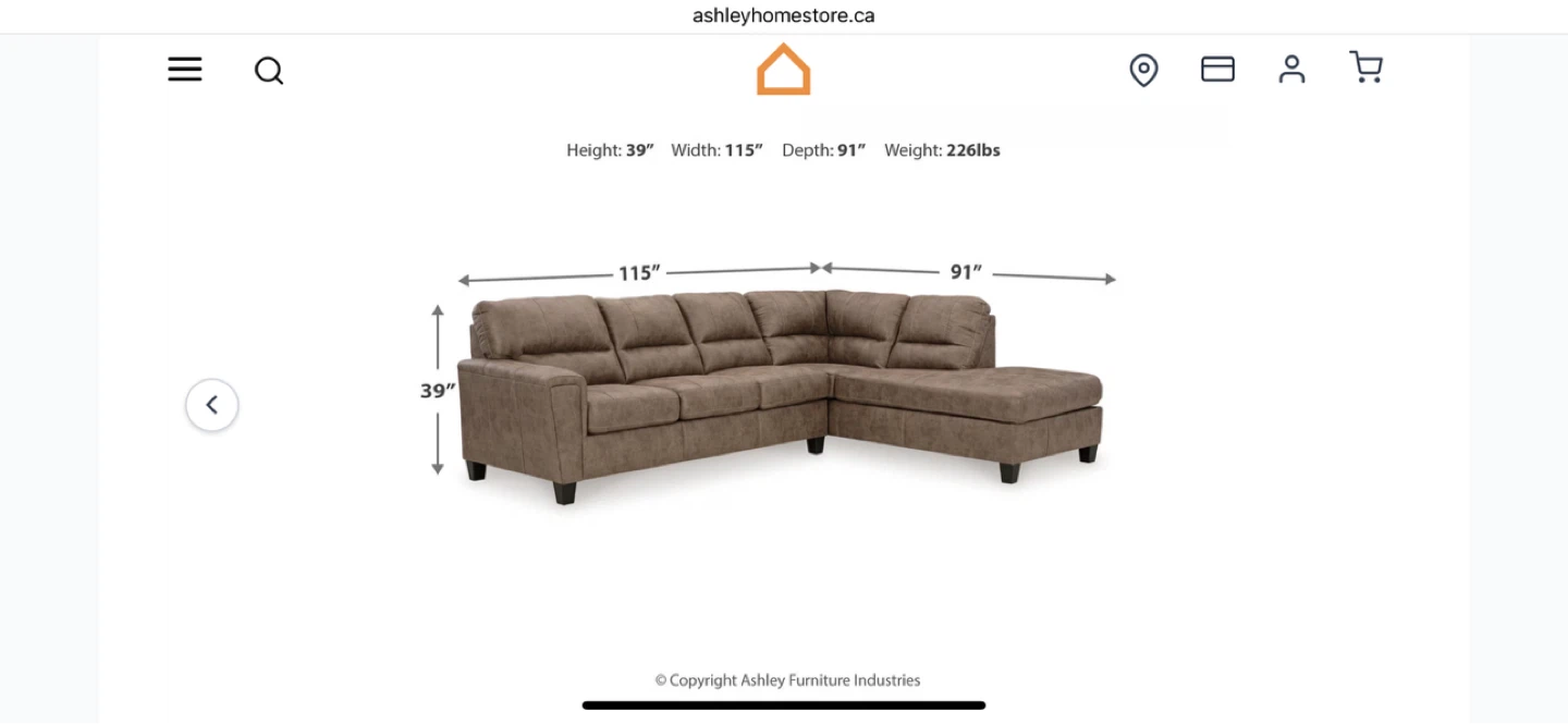 Ashley Grey Sectional Sofa with Chaise - photo 4
