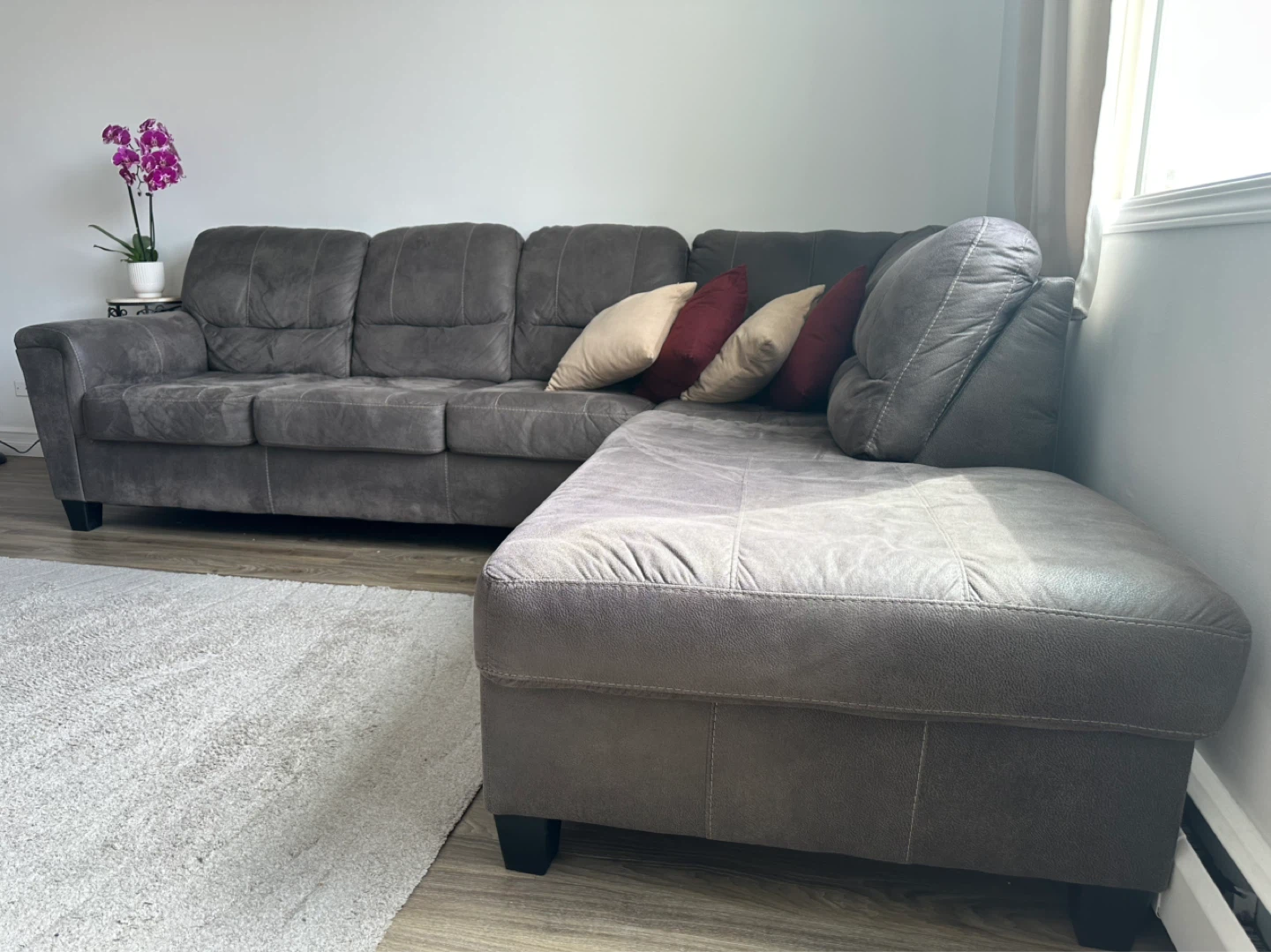 Ashley Grey Sectional Sofa with Chaise