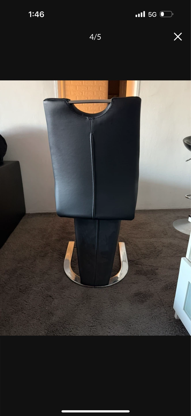 Black Faux Leather Dining Chair - photo 4