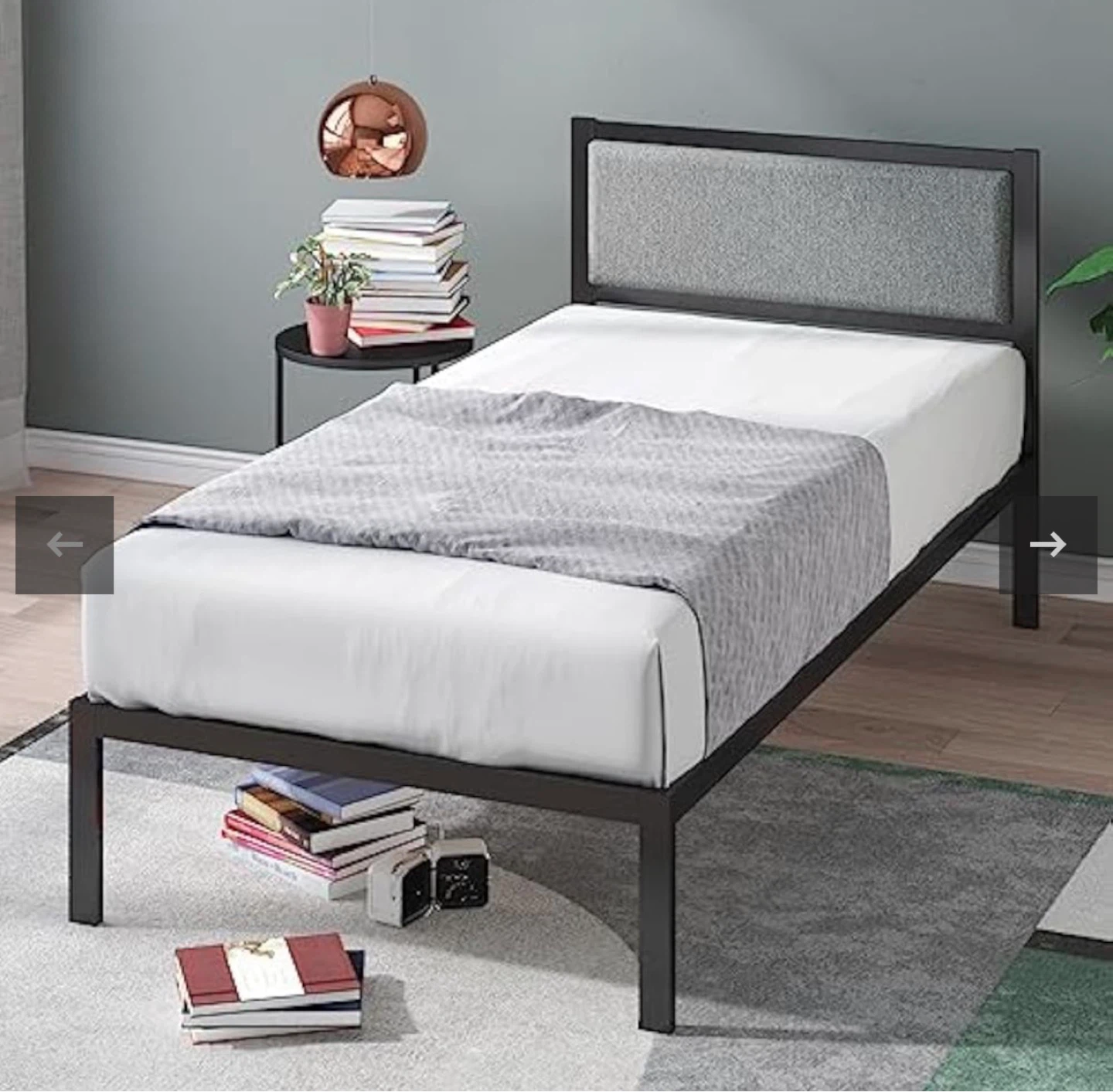 Zinus Korey Twin Metal Bed Frame with Headboard