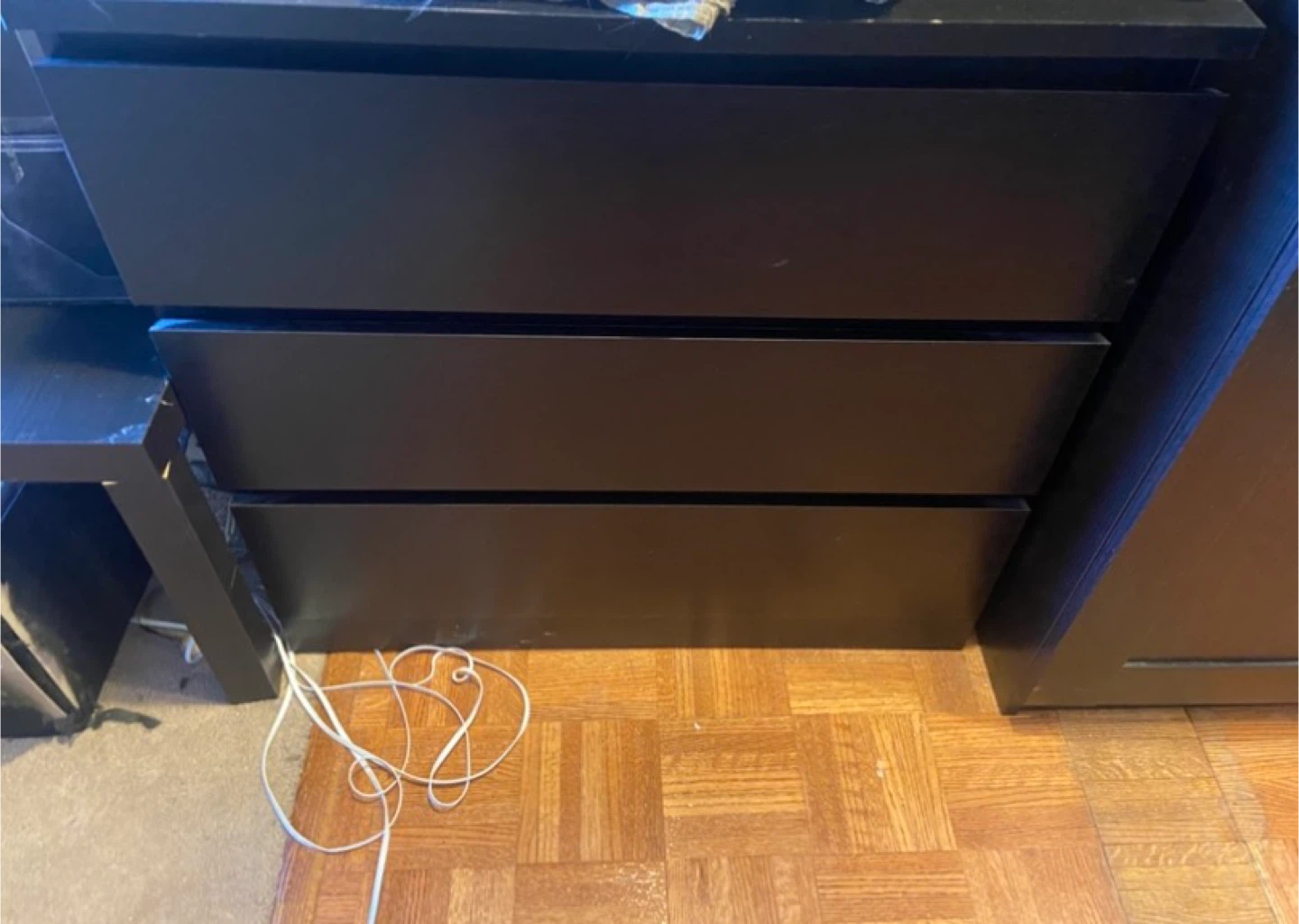 Dark Brown 3-Drawer Dresser
