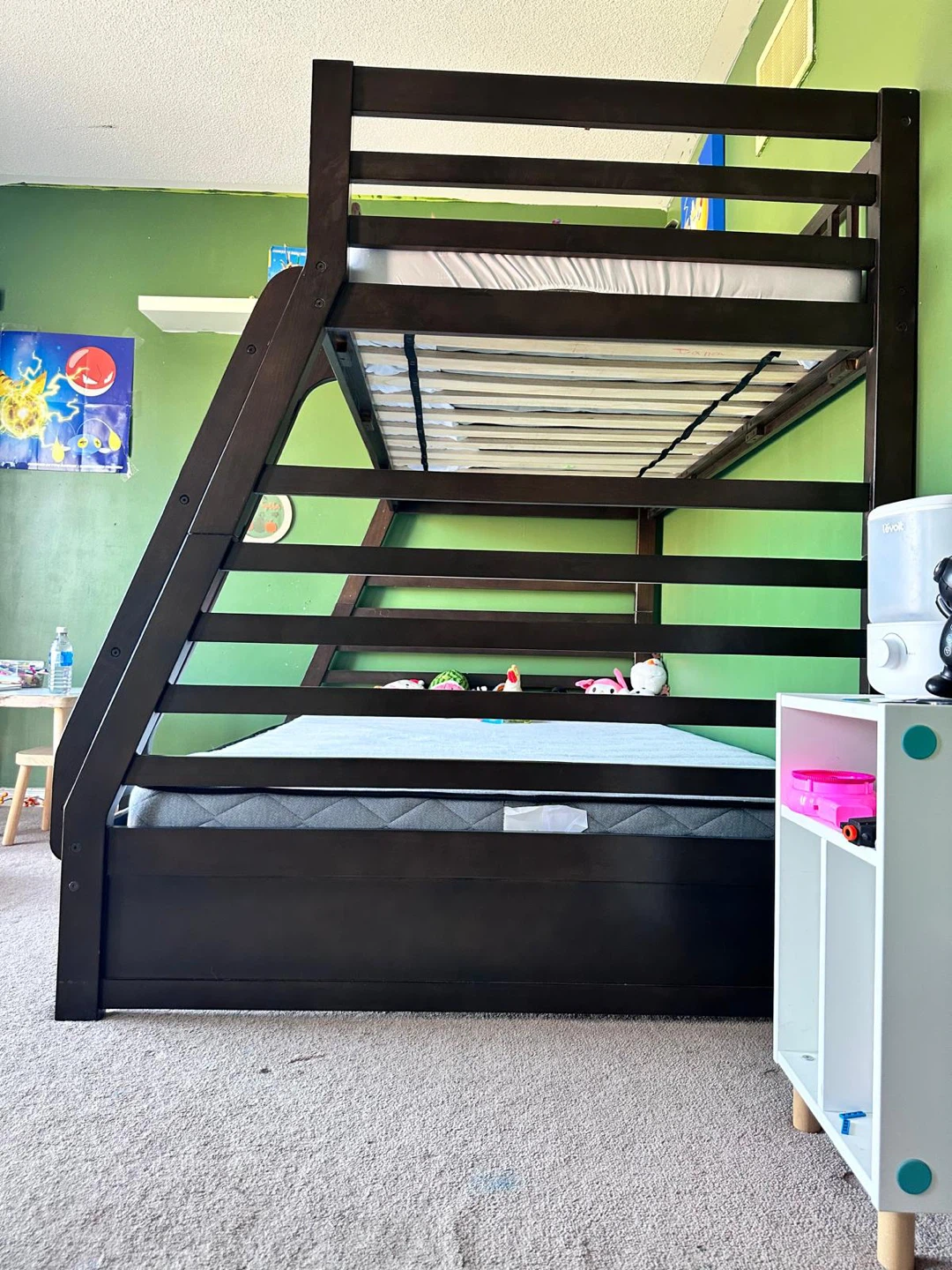 Dark Wood Bunk Bed with Ladder - photo 2