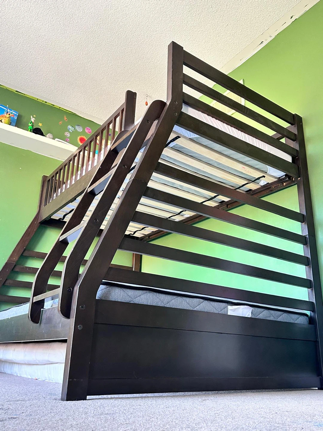 Dark Wood Bunk Bed with Ladder - photo 4