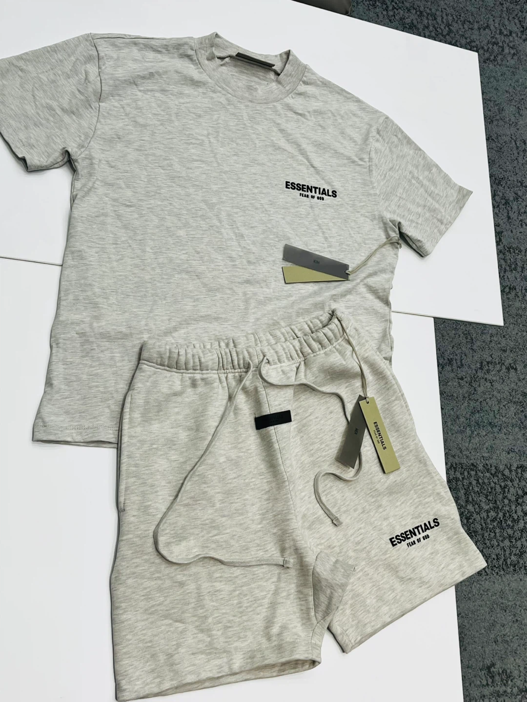 ESSENTIALS Fear of God Grey set t shirt and shirt
