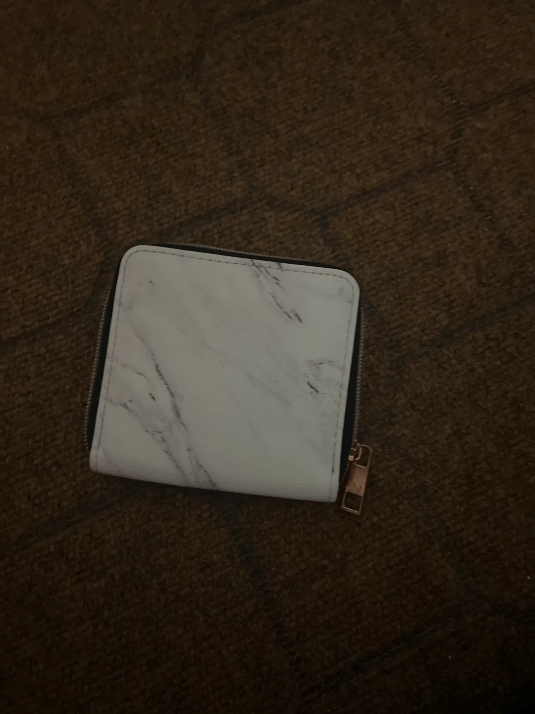 White Marble Zip Wallet