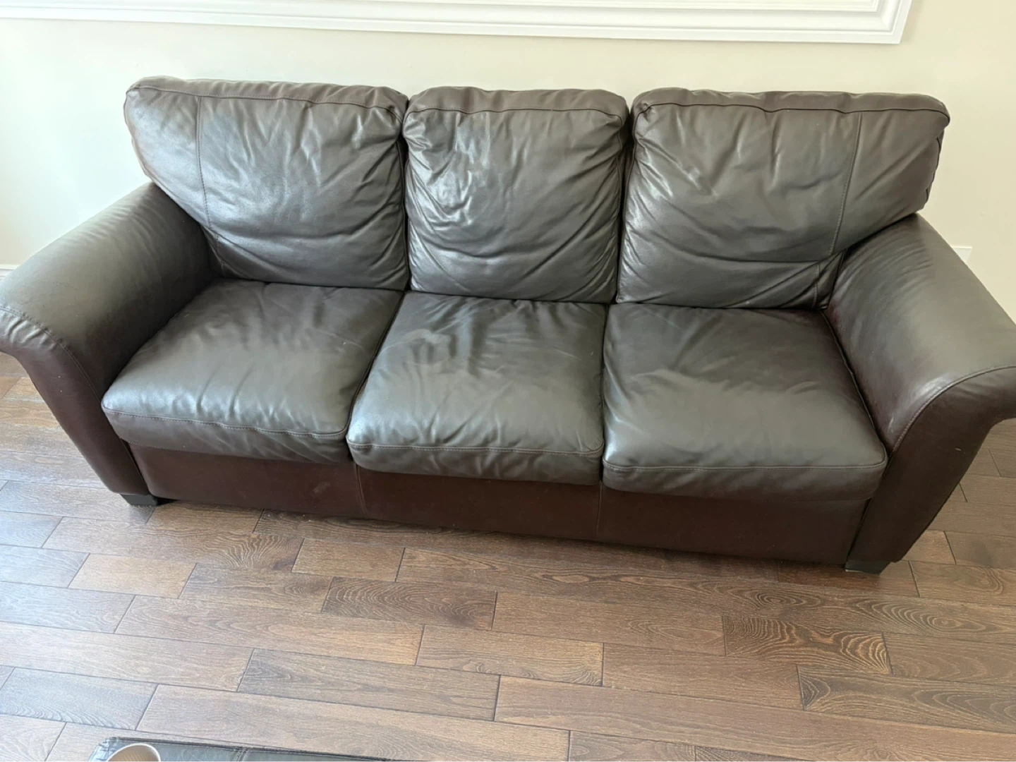 Dark Brown Leather Sofa