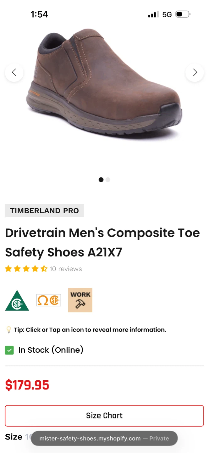Timberland PRO Men's  Safety Shoes Size 10