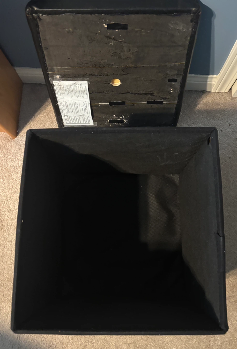 Black Storage Cube (15” x 15” x 16”) foldable in faux leather - photo 4